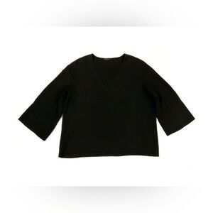The Row Black V-Neck Top